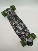 Mini Cruiser Kickboard – meteor Skateboard, Totenkopf Design, gebraucht