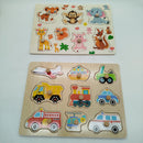 KINDSGUT Bundle Tier & Fahrzeug Set von 4 Holzpuzzle