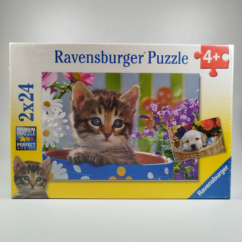 Ravensburger, Kosmos Neu Puzzle Katzen und Blumen und Catan – Das Würfelspiel