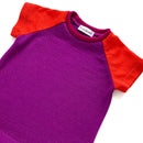 kronjuwel T-Shirt size 92 merino wool pink red short sleeve upcycling