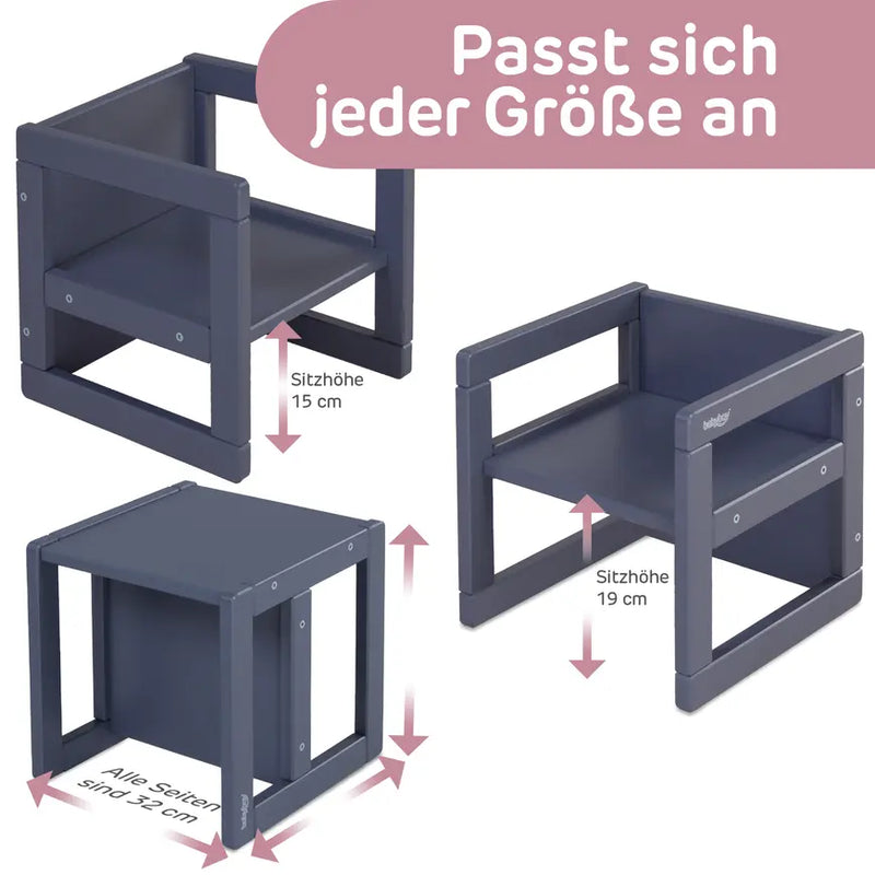 B-Ware Babybay Babycube Littlefoot Schieferg Motorik Hocker 2in1 Tisch Stuhl Kinder886