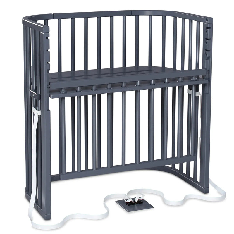 B-Ware Babybay Beistellbett Boxspringbett Comfort Plus Schiefergrau Gitter Elternbett