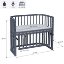 B-Ware Babybay Maxi Comfort Plus Beistellbett Kinderbett Babybett Bett Schiefergrau