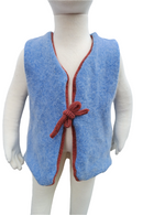 Wende-Weste für Kleinkinder aus Upcycling Kaschmir Merinowolle – mitwachsend von Größe 80 bis 116 in Himmelblau und Rostbraun