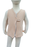 Wende-Weste für Kleinkinder aus Upcycling Kaschmir Merinowolle – mitwachsend von Größe 80 bis 116 in Beige und Grau