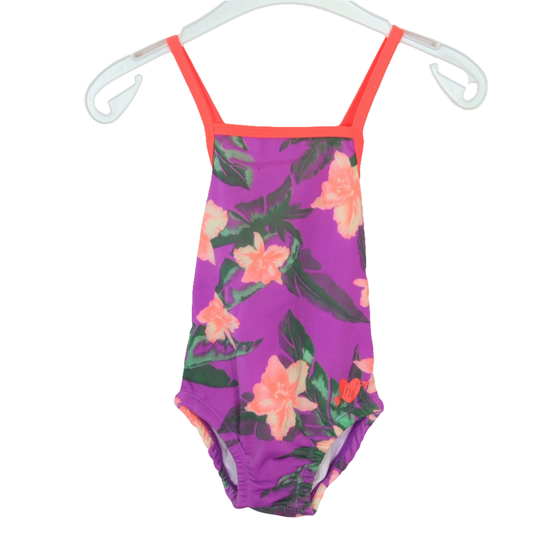 Badekleidung - Tumble' N DRY - Badeanzug - 74 - lila - Blumen - sehr guter Zustand