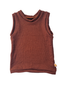Oberteil Tanktop Pullunder Unterhemd 98/104 aus Upcycling Merinowolle in Rostbraun