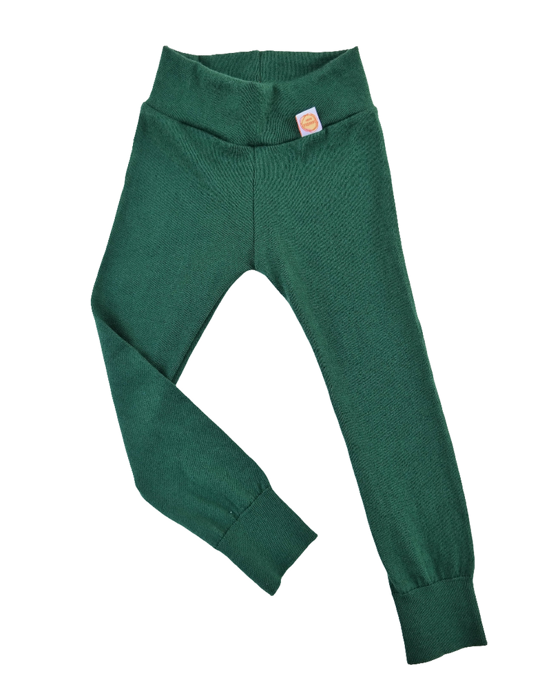 Leggings Kleinkinder 98/104 aus 100% Upcycling Wolle in Tannengrün