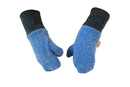 Handschuhe Fäustlinge für Kleinkinder und Kinder aus Upcycling Kaschmir in Blau und Grau