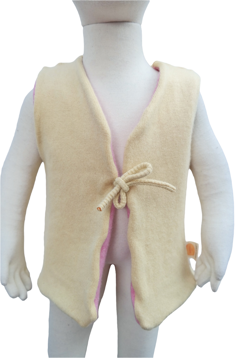 Wunsch-Upcycling Wende-Weste für Kleinkinder aus Upcycling Wolle – mitwachsend von Größe 80 bis 116 in den Farben deiner Wahl