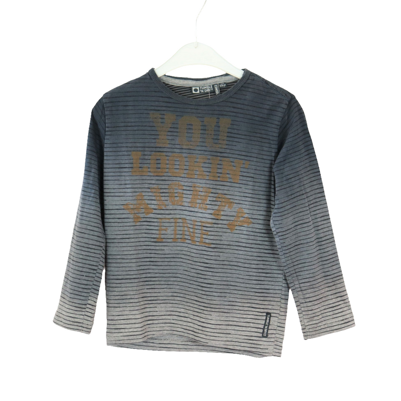 Long sleeve - Tumble´n Dry - 110 - grey/dark blue - striped - Boy - very good condition