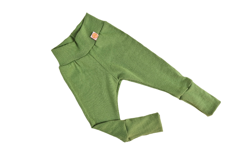 Growing pants for babies 74/80 made from upcycled wool in green