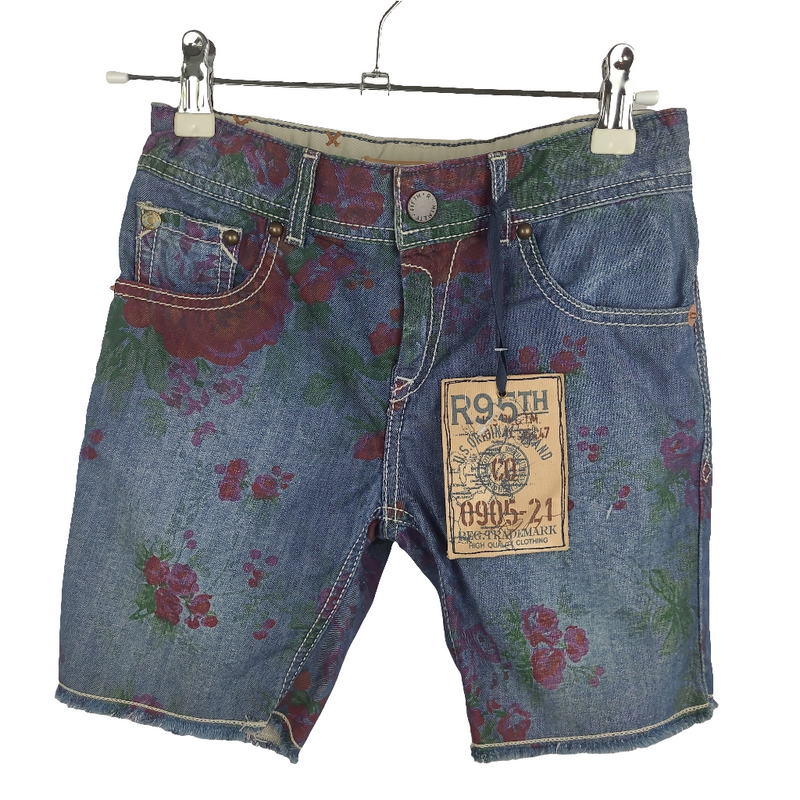 * Jeans - R95th - kurz - 128 - blau - Blumen - Girl mit Original Etikett