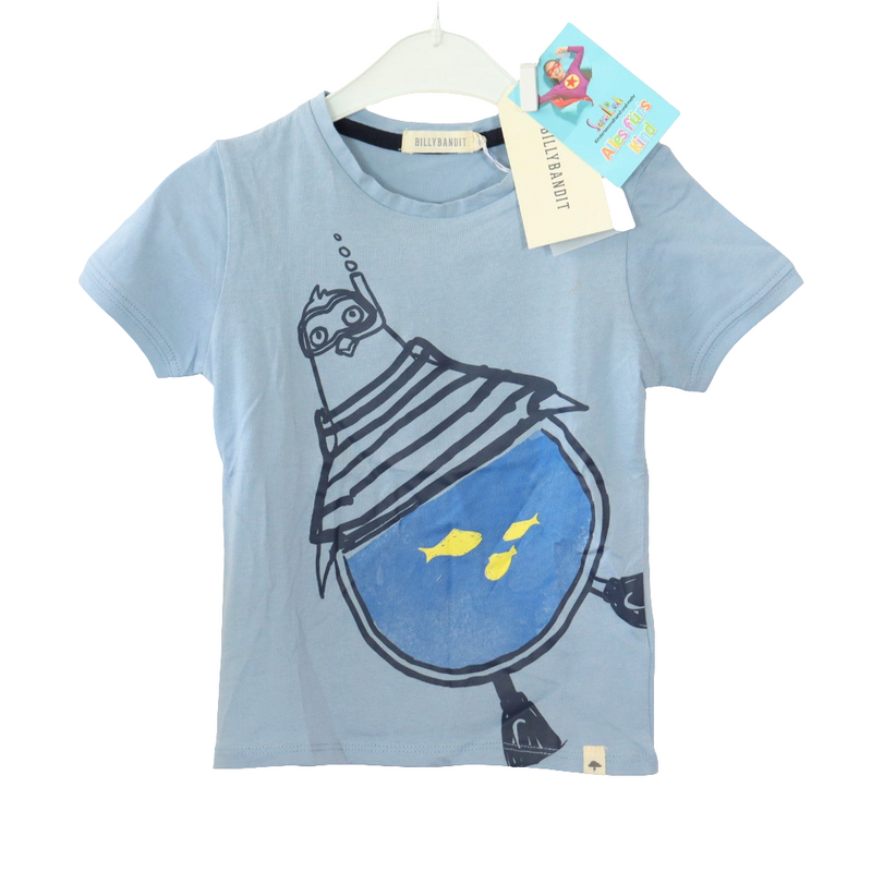 T-Shirt - Billy Bandit - 92 - light blue - printed - Boy - very good condition