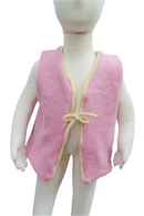 Wende-Weste für Kleinkinder aus Upcycling Wolle – mitwachsend von Größe 80 bis 116 in Rosa und Buttergelb