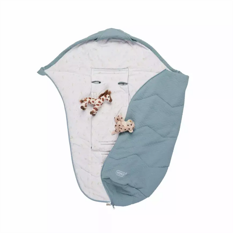 Voksi Fußsack Breeze Light Wave Blue Kinderwagenzubehör Kinderwagen Babydecke