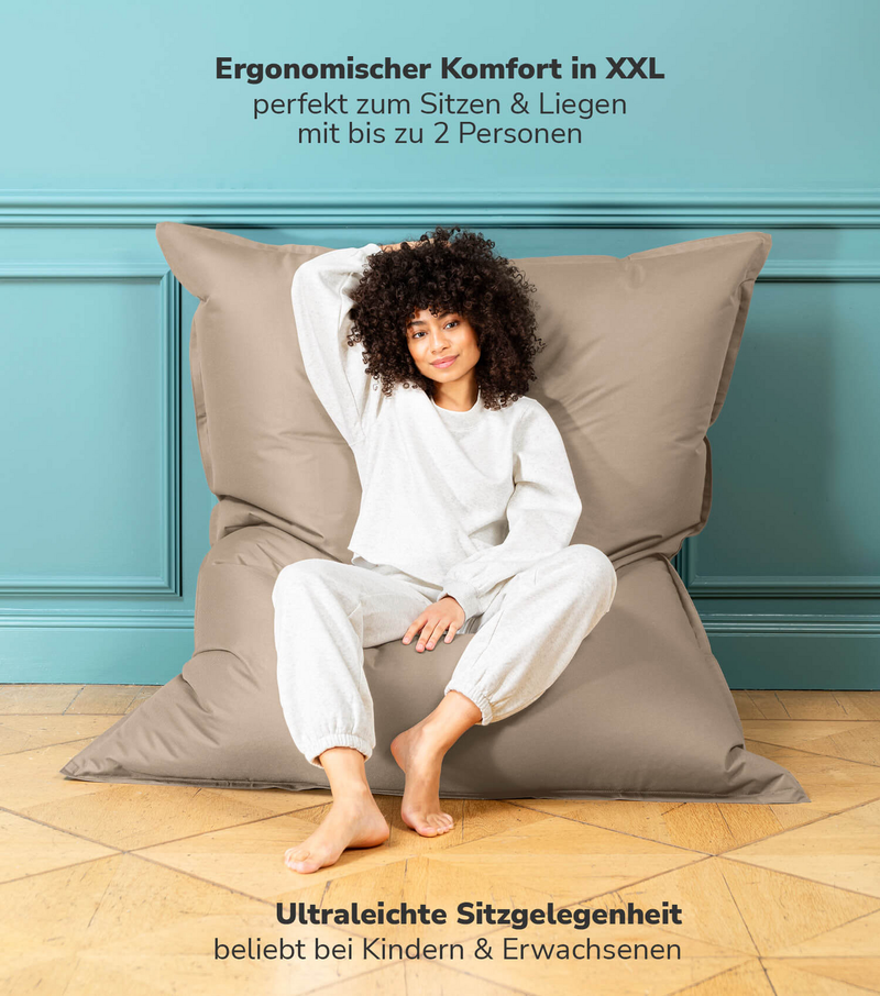 mokebo Sitzsack XXL für Kinder & Erwachsene 'Der Große' Bean Bag Sitzkissen L