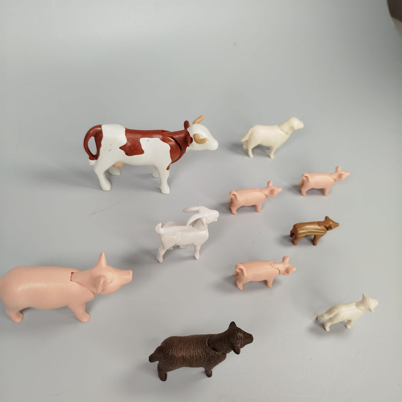 Playmobil Bauernhof-Tierfiguren-Set - Kühe, Schweine - 10-teilig