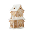 B-Ware Bloomingville Dekohaus Häuschen Weihnachtsdekoration Licht Braun Polyresin 37cm