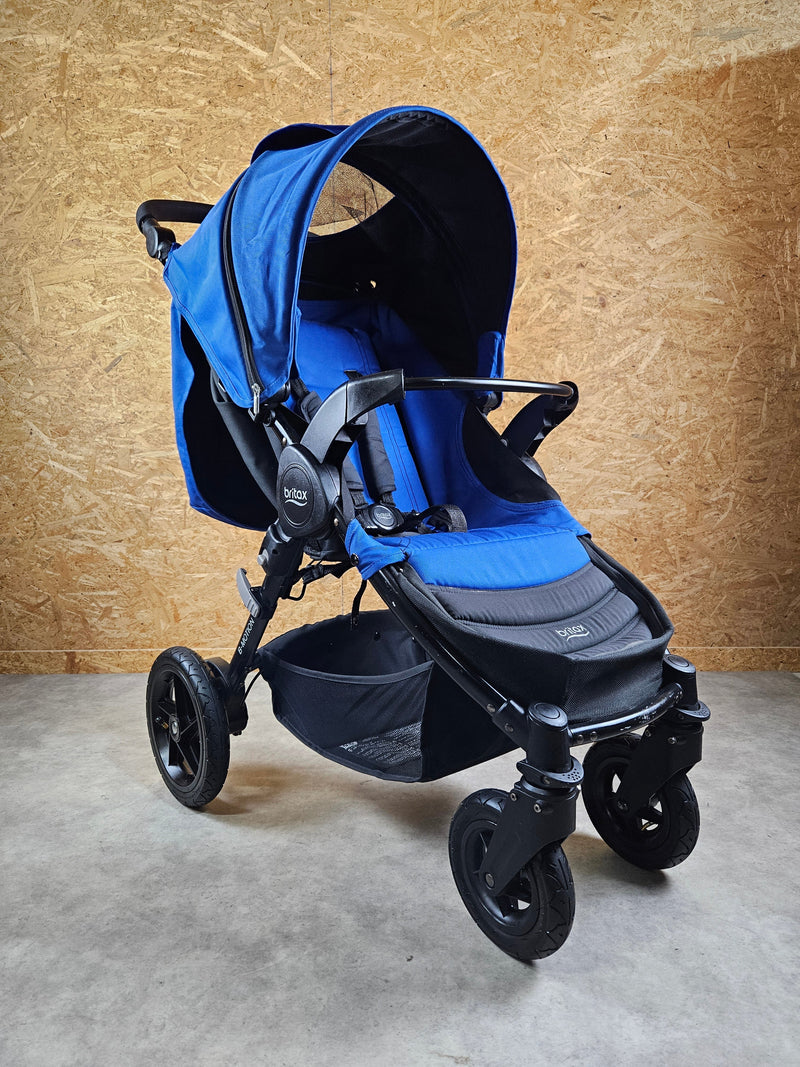 blauer kinderwagen Britax B-Motion Buggy: Geländegängiger Kinderwagen mit Einhand-Klapp