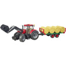B-Ware Bruder Traktor Schlepper Case Ih Optum 300 Cvx Frontlader Ballentransportanhänger