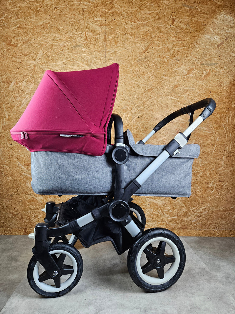 bugaboo donkey 2 mono Vielseitiger Bugaboo Donkey 2 Mono Kinderwagen Grau/Rot bis 22kg