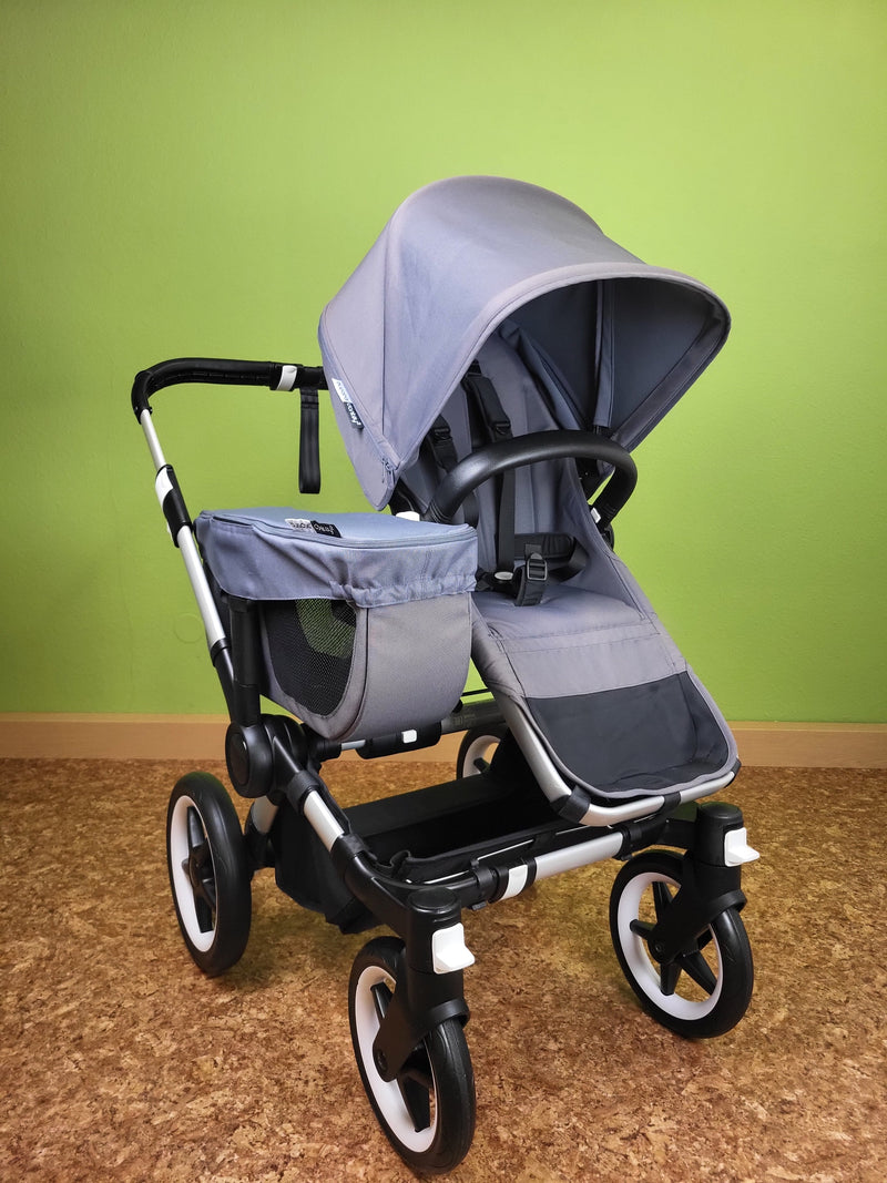 Bugaboo - Donkey 3 Duo (sportsitz Und Liegewanne) Geschwisterwagen Grau Sonnendach Inkl. Seitliche Gepäcktasche