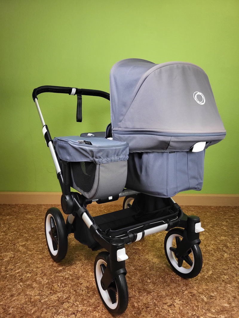 Bugaboo - Donkey 3 Duo (sportsitz Und Liegewanne) Geschwisterwagen Grau Sonnendach Inkl. Seitliche Gepäcktasche