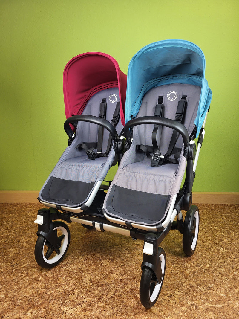 Bugaboo - Donkey 3 Twin Geschwisterwagen (sportsitze / Liegewanne) Inkl. Seitliche Gepäcktasche Kinderwagen 8