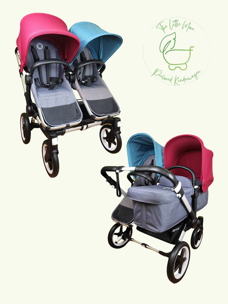 Bugaboo - Donkey 3 Twin Geschwisterwagen (sportsitze / Liegewanne) Inkl. Seitliche Gepäcktasche Kinderwagen 1