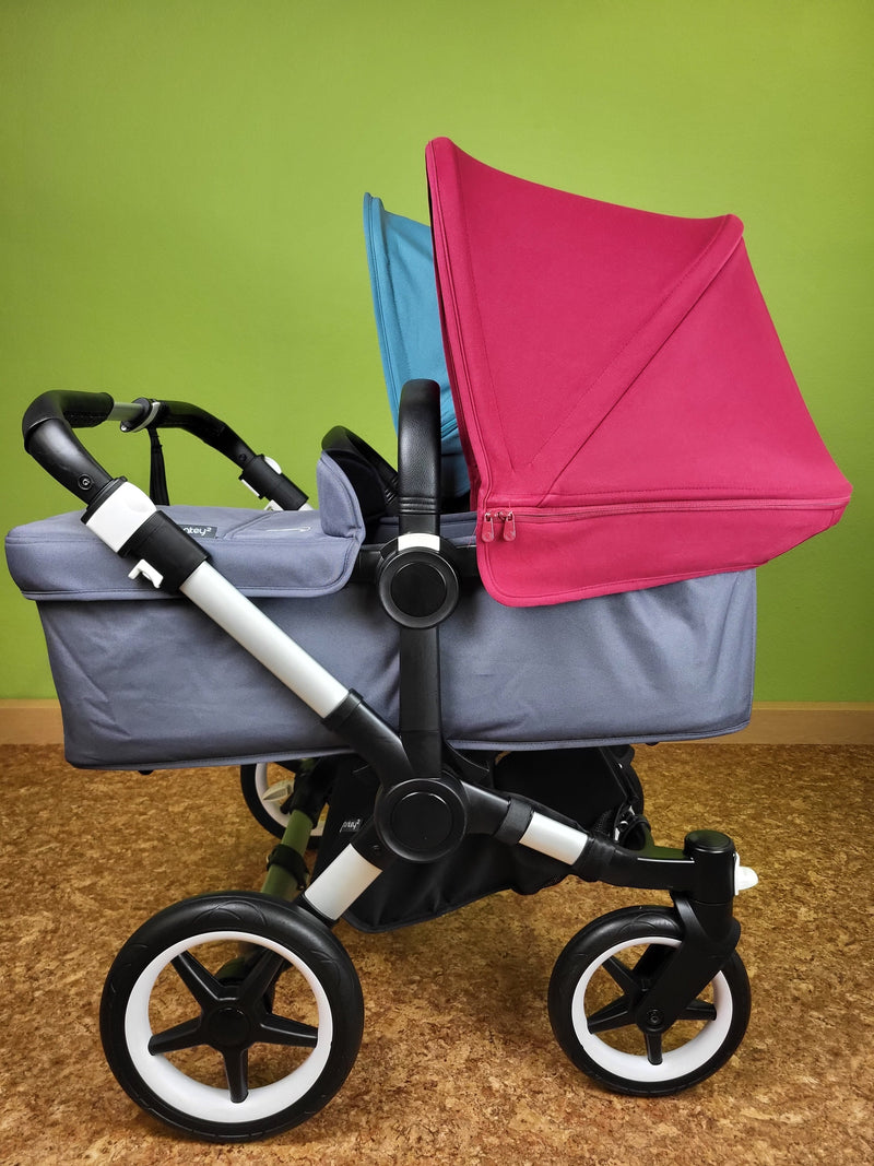 Bugaboo - Donkey 3 Twin Geschwisterwagen (sportsitze / Liegewanne) Inkl. Seitliche Gepäcktasche Kinderwagen 16