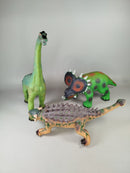 Dinosaurier Figuren Set von 3 – Brachiosaurus, Triceratops, Ankylosaurus