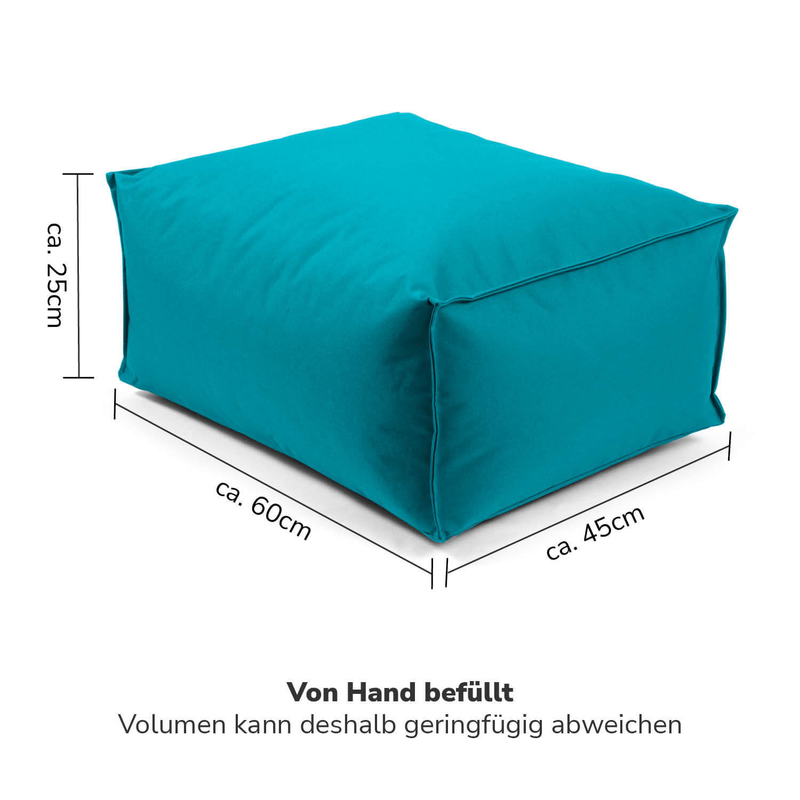 mokebo Outdoor Pouf Der Ruhepouf Hocker Sitzhocker Gartenhocker Bodenkissen blau