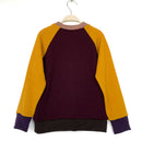 kronjuwel Wollpullover 128 weinrot goldgelb Upcycling