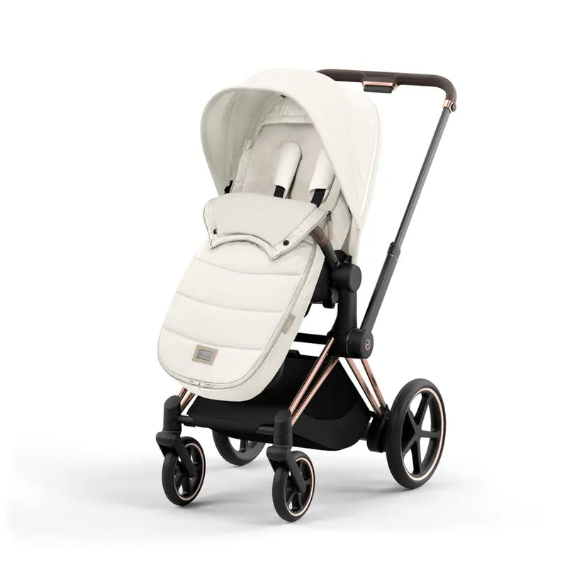 B-Ware Cybex Platinum Fußsack Schlafsack Kinderwagen Off White Teddyfleece Universal