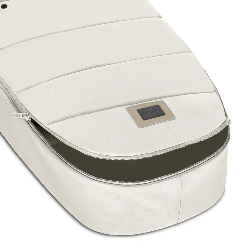 B-Ware Cybex Platinum Fußsack Schlafsack Kinderwagen Off White Teddyfleece Universal