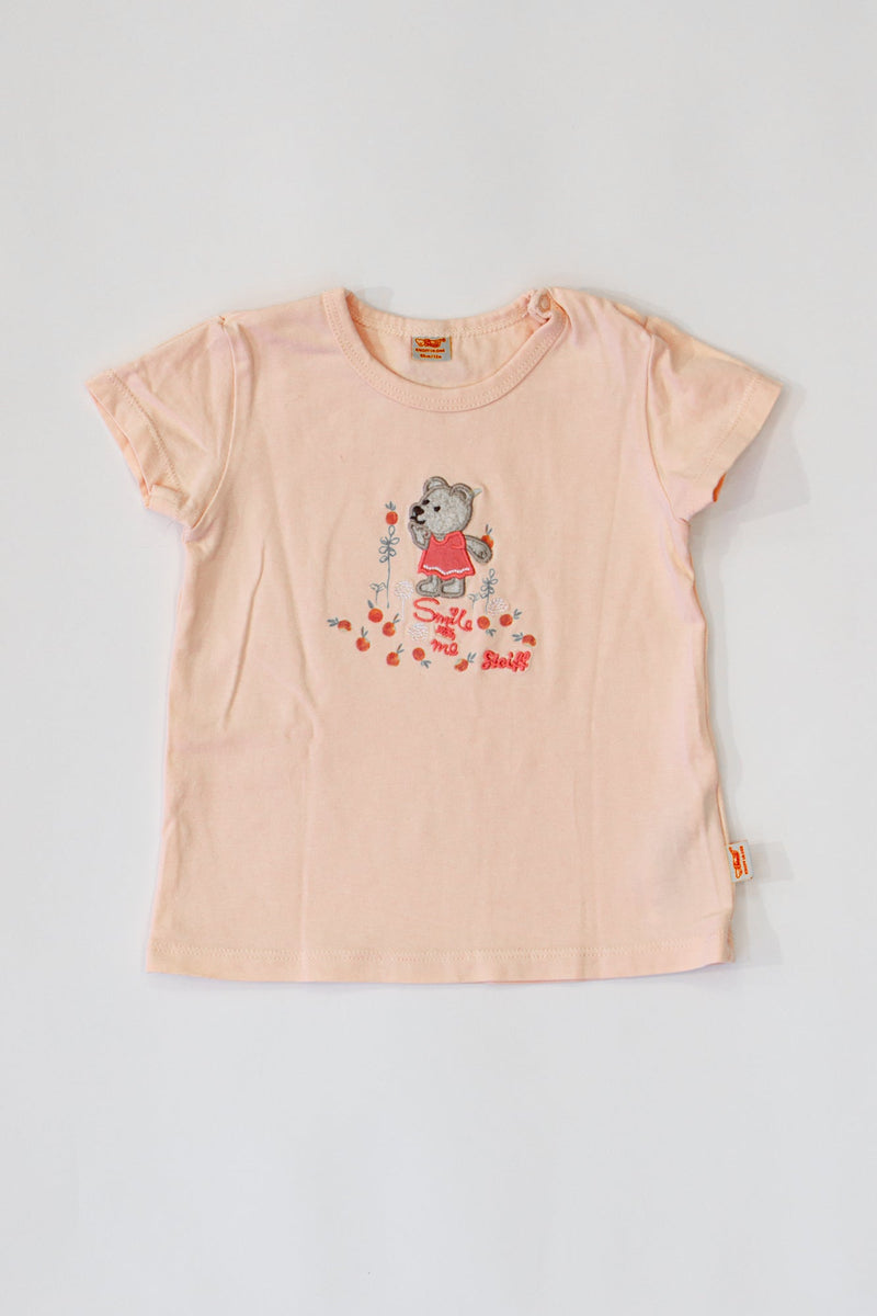 T-shirt with teddy motif pink size 80 | Steiff