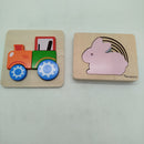 KINDSGUT Bundle Tier & Fahrzeug Set von 4 Holzpuzzle