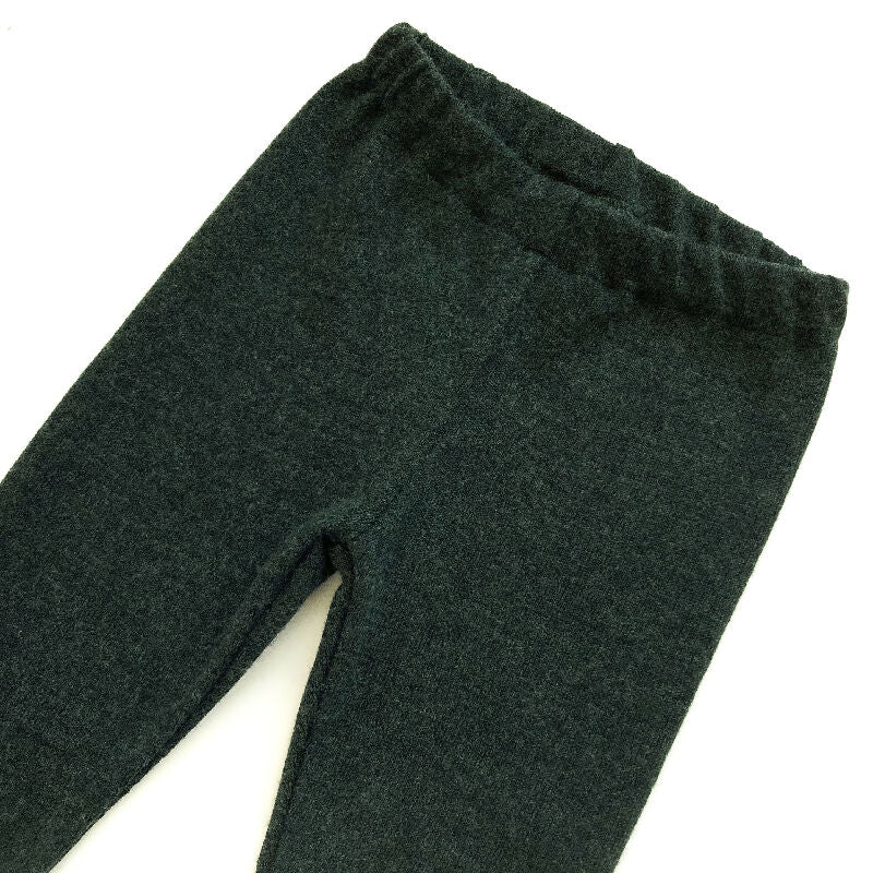 kronjuwel Leggings Schmale Hose Größe 92 dunkelgrün 100% Merinowolle Upcycling