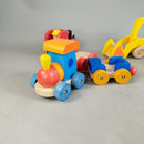 PlanToys Bundle Set von 4 Polizei Zug Bagger Feuerwehr