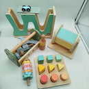 Oh My Baby Bundle Holzspielzeug 4tlg Werkbank & Rennbahn