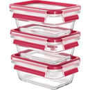 B-Ware Emsa Clip & Close Frischhaltedose 0,45 L Glas Mit Deckel 3er Pack 2 Sets