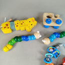 HABA Bundle Set von 5 Fädelspiel & Raupen Holzspielzeug