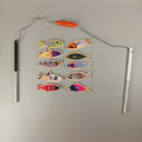 Janod Bundle Set von 12 Holzfische & Angelruten Angelspiel