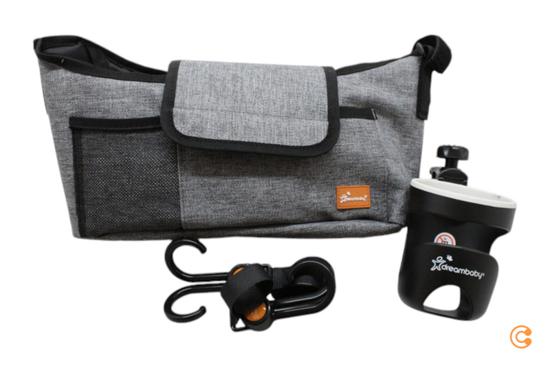 DREAMBABY 3IN1 STROLLER ORGANIZER SET FOR ON THE GO WITH ACCESSORIES