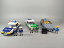 Polizei Set von 3 Fahrzeugen 5 Figuren