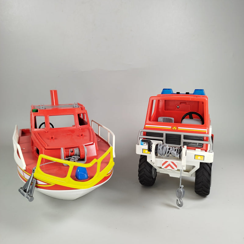 Playmobil Feuerwehr- und Rettungsset - Geländewagen und Löschboot