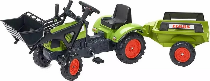 Falk Trettraktor Kinderfahrzeug Traktor Claas Lader Hänger 2 5 Jahre Grün B-Ware