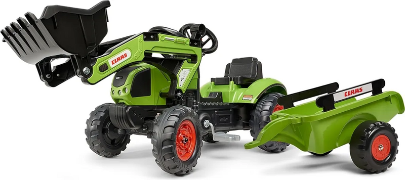 Falk Trettraktor Kinderfahrzeug Traktor Claas Lader Hänger 2 5 Jahre Grün B-Ware