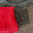 kronjuwel Kaschmirpullover 86/92 hellbraun rot Upcycling